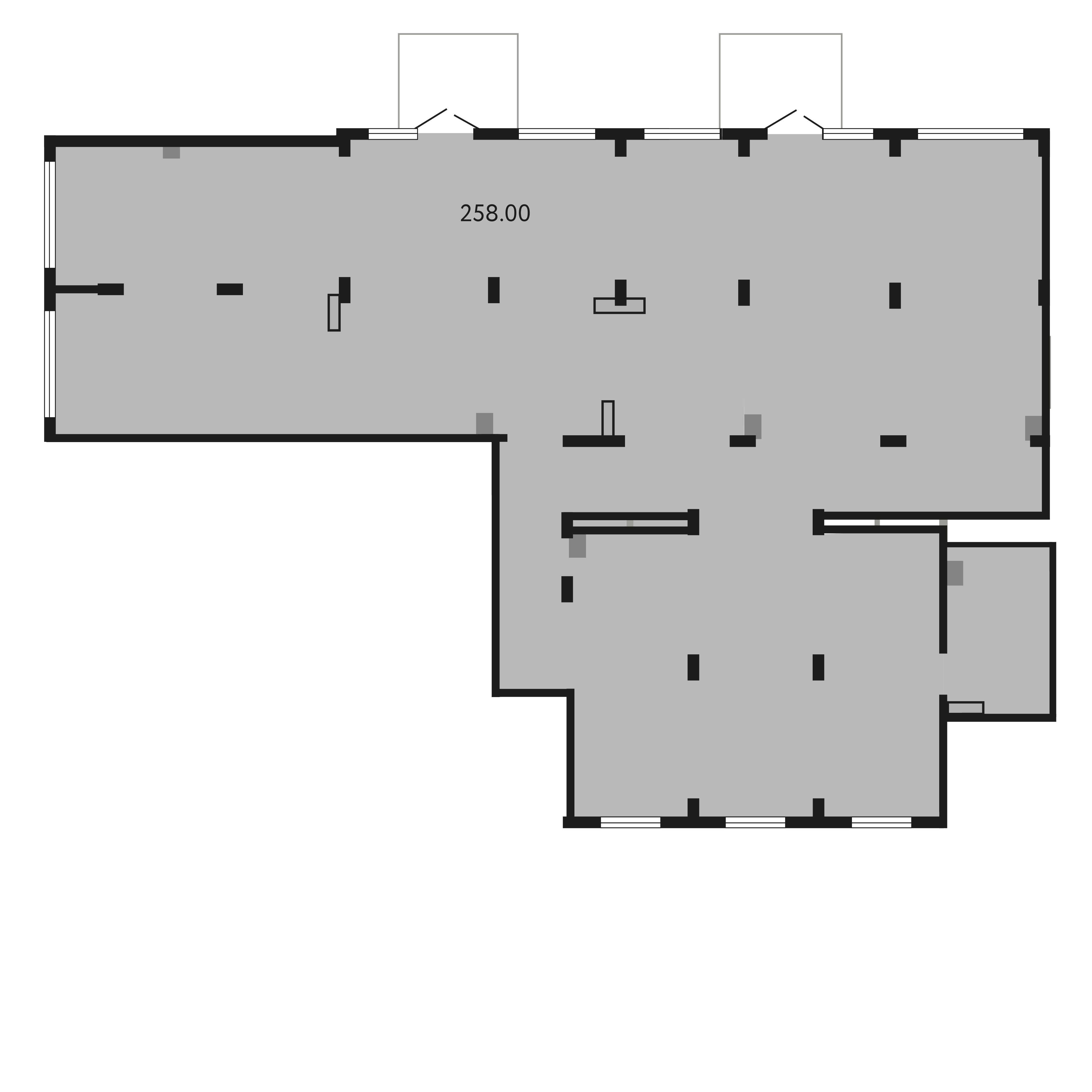 Планировка: Коммерческое помещение, 258 м²